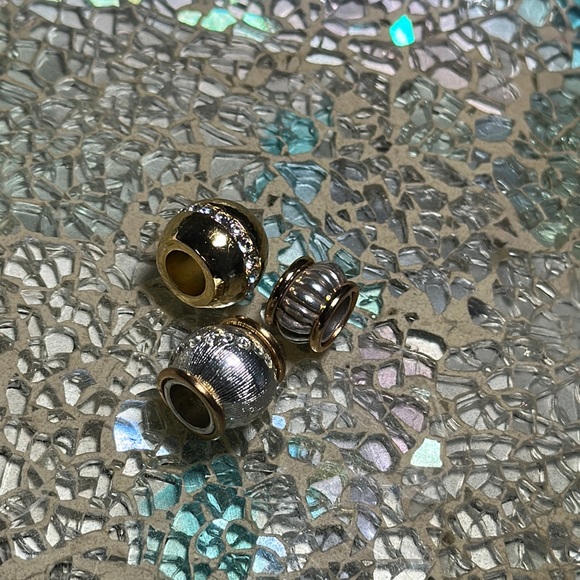 Sparkle bundle 3 gold & silver Brighton charm beads- beautiful and shiny! - Picture 4 of 5